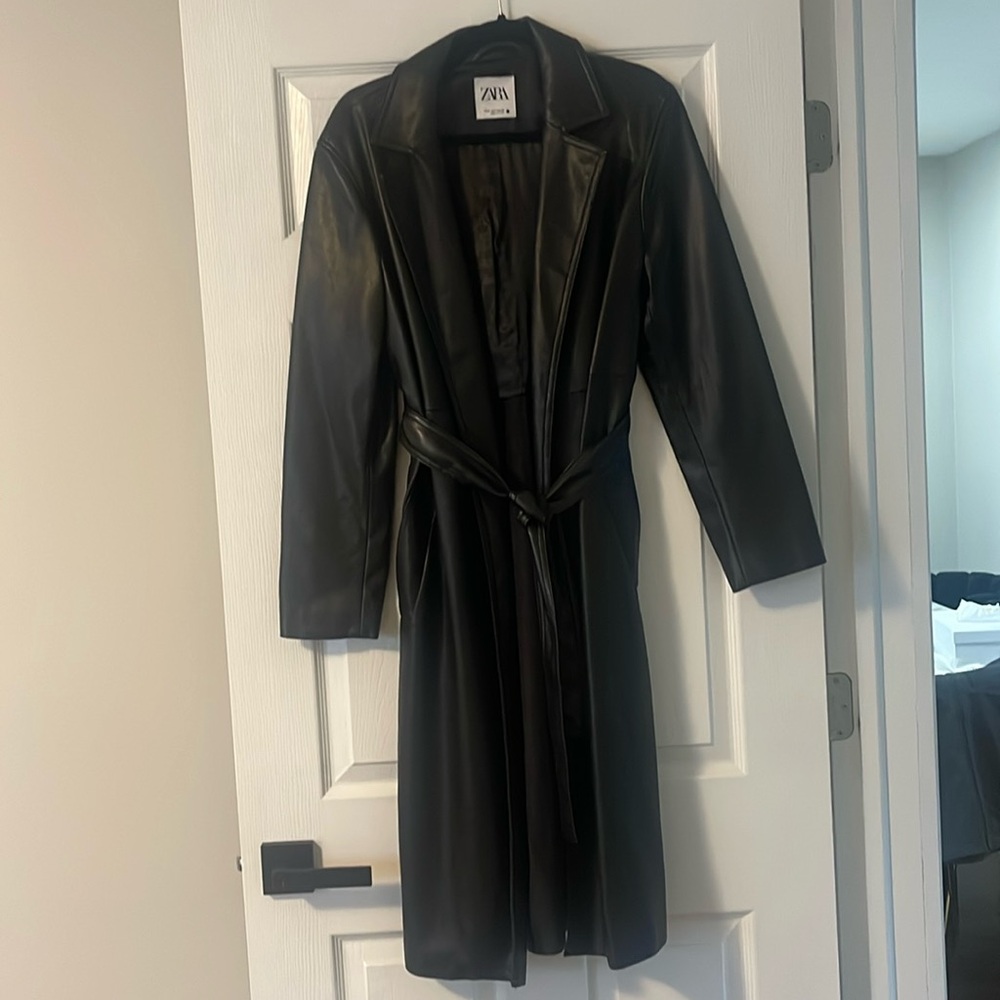 Zara Leather Trench Coat